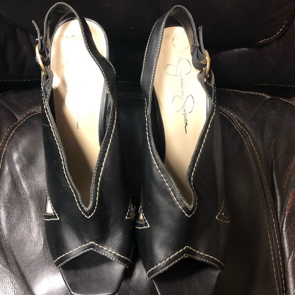 Jessica Simpson faux wood wedge sandals - Picture 2 of 4